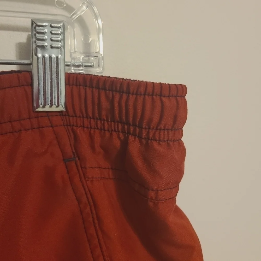 Speedo | Men's Red Athleisure Sporty Swim Trunks With Pockets (Size Small)